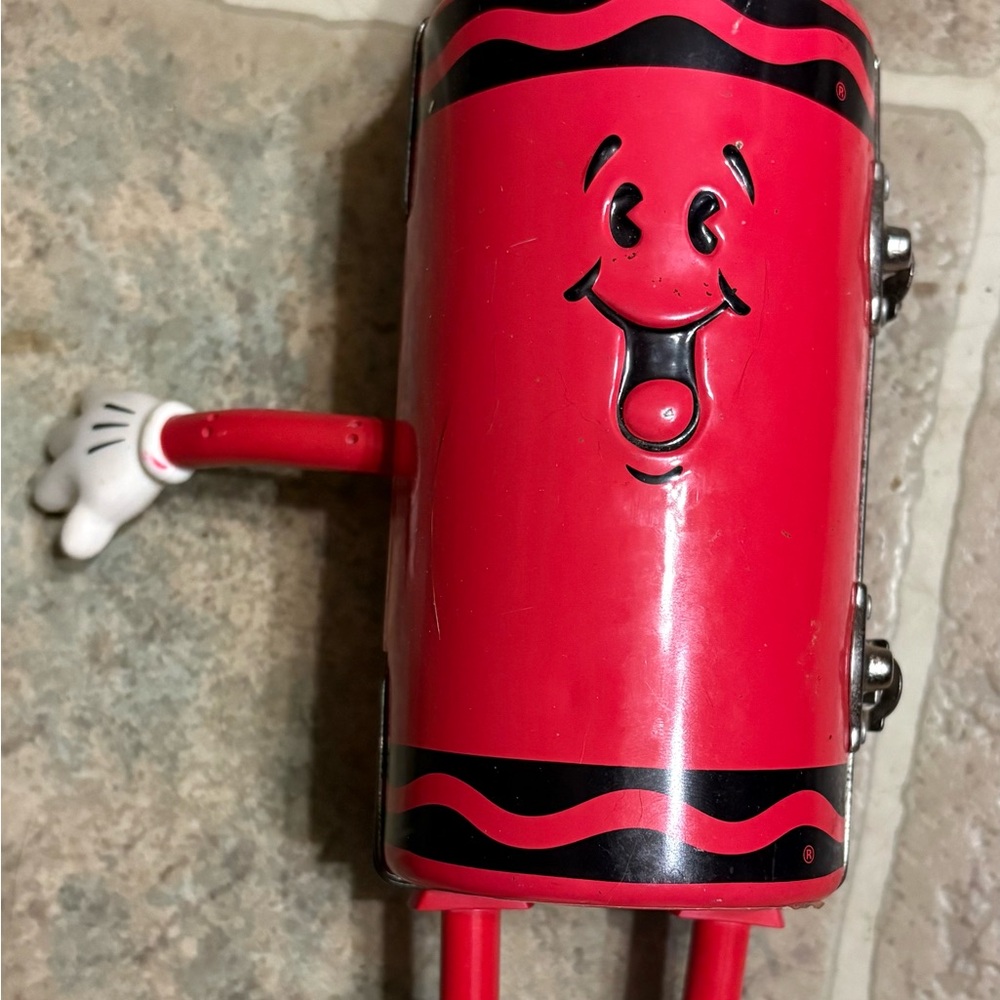 Vintage Red Cartoon Crayola Tin with Smiling Face
2003